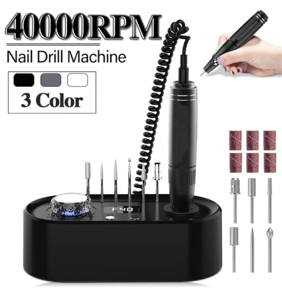 40000 RPM Manicure Drill Machine Nail Supplies High Speed Gel Nail Polish Remover Machine