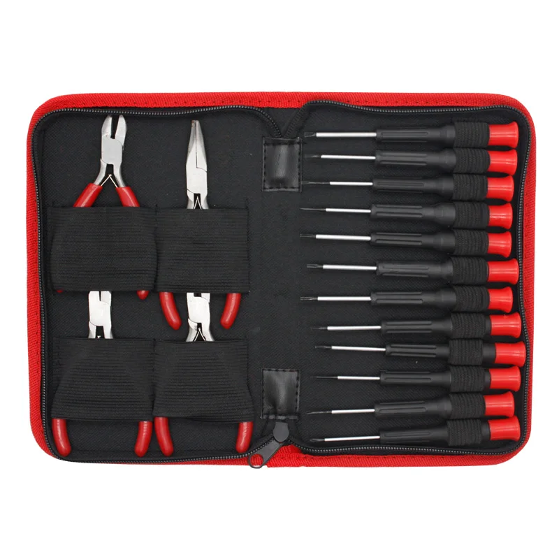 16pcs plier screwdrivers tool bag diagonal plier tools for home office outdoor factory price hand tool kit