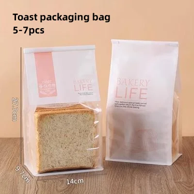 Custom Bakery Paper Packaging Bag Bread Loaf Bagel Toast Brown Bakery Bread Paper Bags Kraft Paper Window Bag