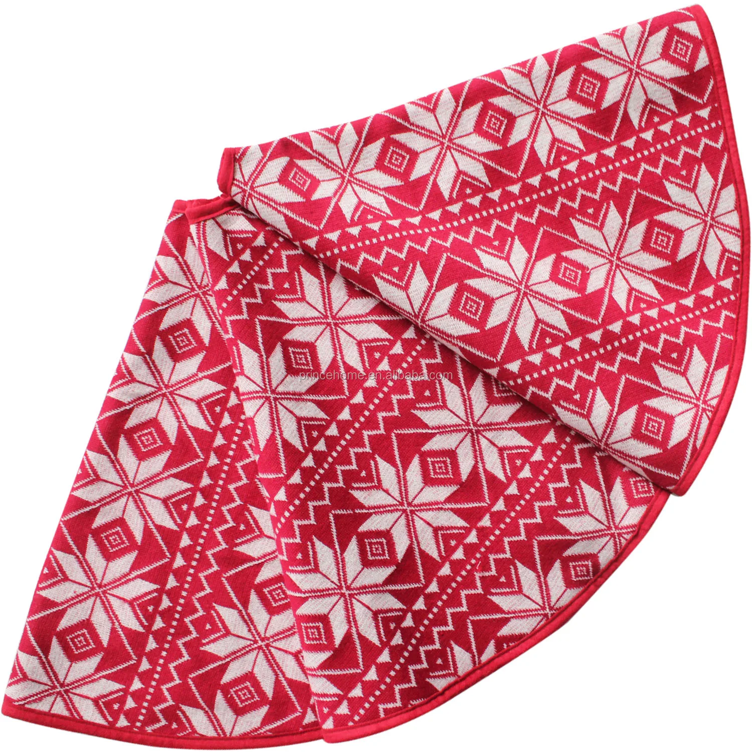 36' Snowflake design Knitted Christmas tree skirt simple Christmas Tree Ornament