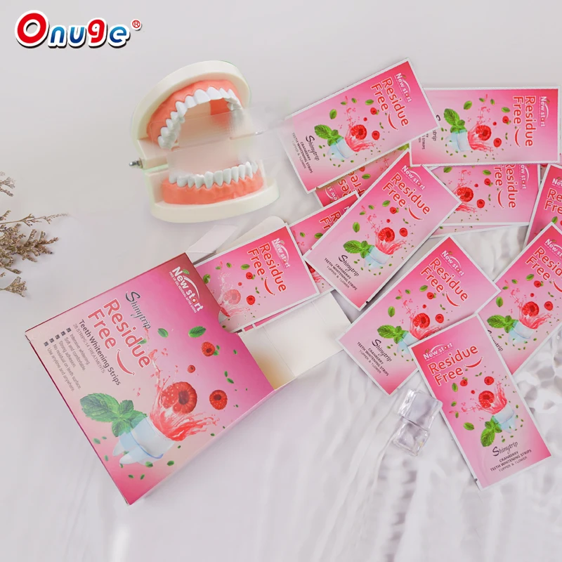 CE Approved Hot Sale Onuge Wholesale Whitening Kit Cranberry Flavor Residue-free Teeth Whitening Strips