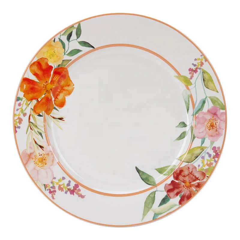 18pcs 20pcs 24pcs wholesale spring blooming fall autumn garden flora ceramic plate and dish dinner set with bowl