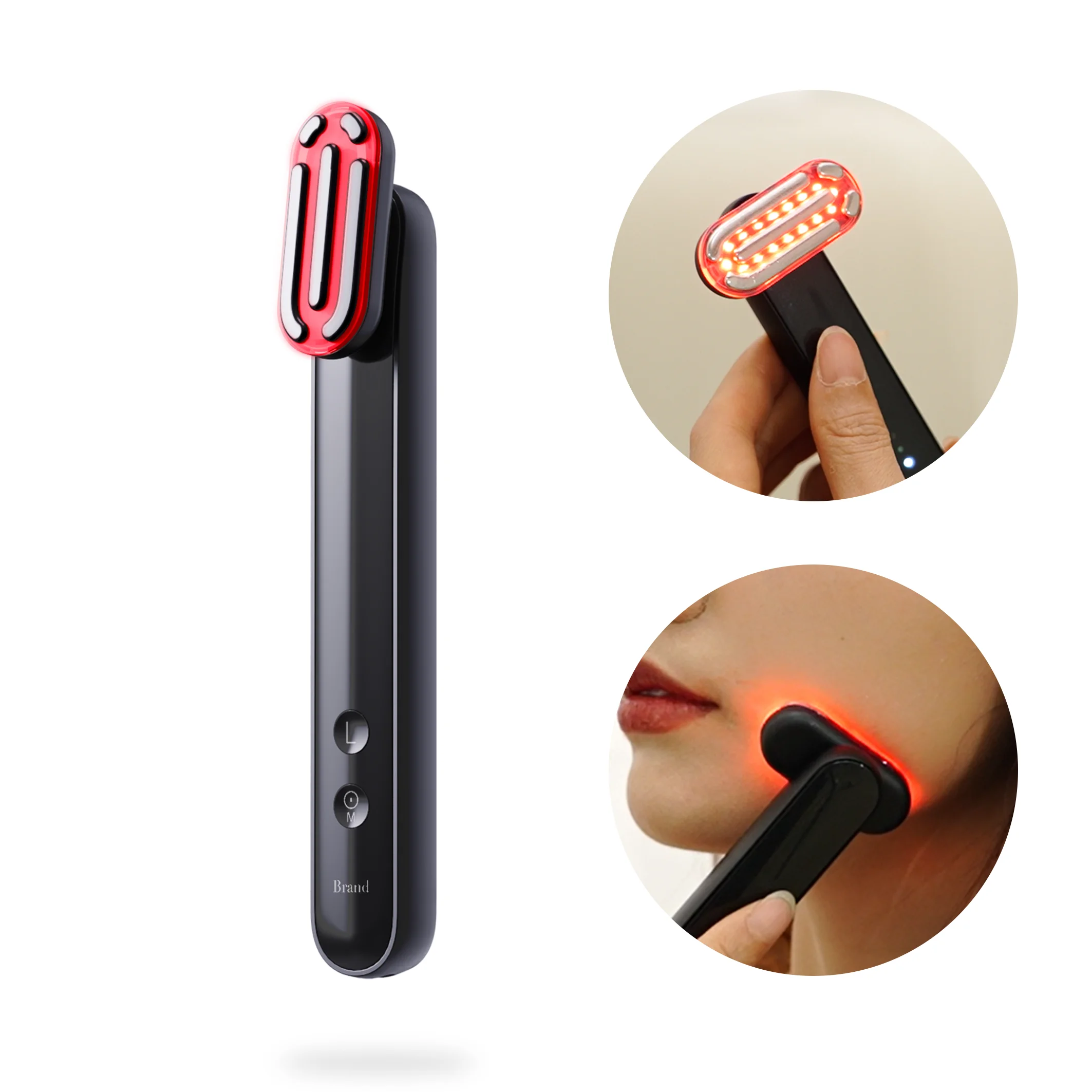 Anti-aging 4 In 1 Ems Microcurrent Face Massager 630nm Red Light Therapy Vibrating Neck Face Beauty Device