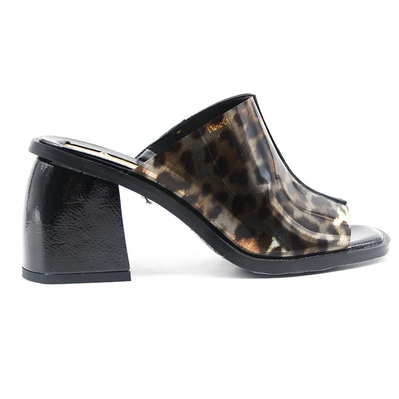 
Transparent Heel Mule In Silver Holographic Faux Leather high heel sandals for girls 