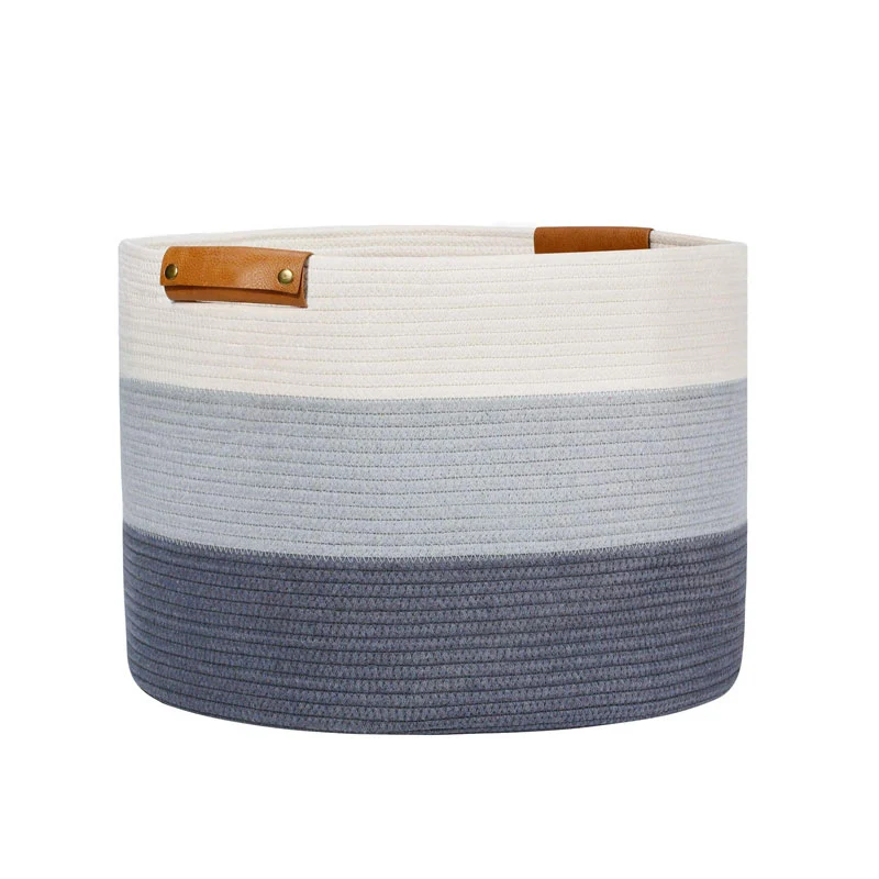 Очень большие веревочные тканые корзины для хранения хлопковая корзина для белья одеяла игрушки тканая корзина для белья для детей
