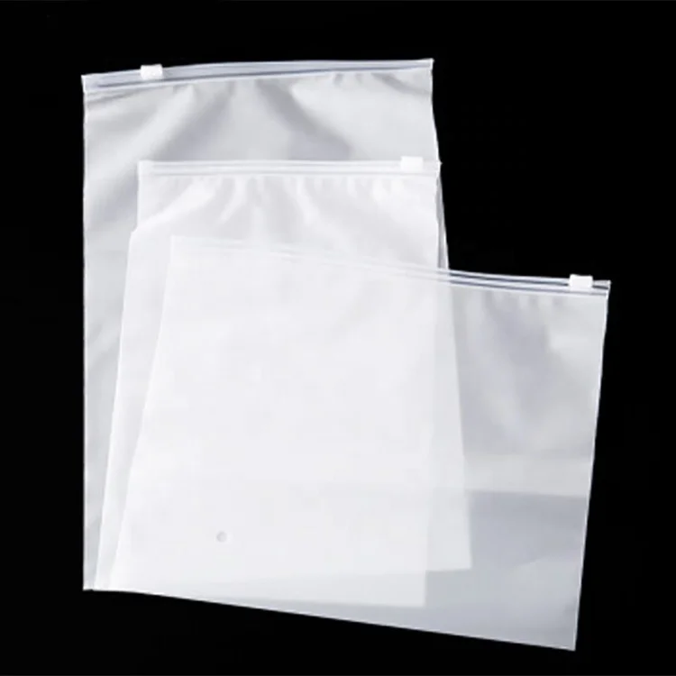 Wholesale Factory Custom Printing Logo Packing Clear Frosted ZipLock Plastic Material Bags Zipper Bag For Clothing With Low Moq