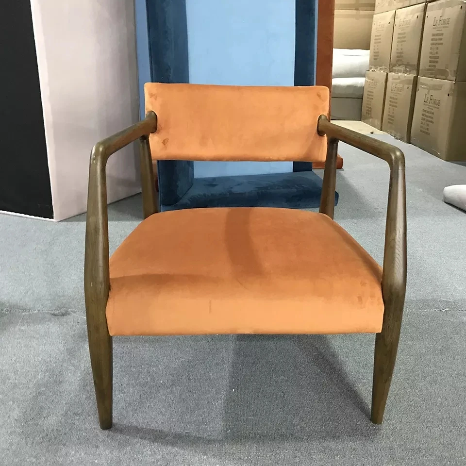 Modern Simple Velvet Luxury Accent Leather Upholstered Armchairs For dining Room Chair