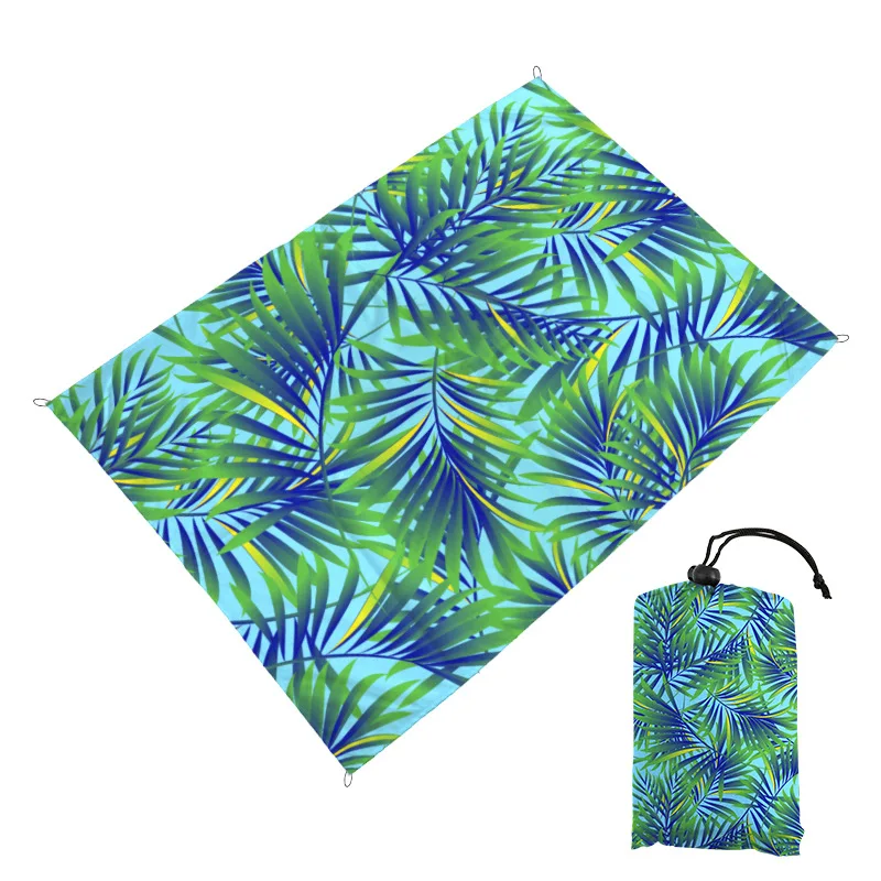 Vacation Sand-free Beach Mat With Storage Bag Inflatable Camping Mat Polyester Picnic Blanket