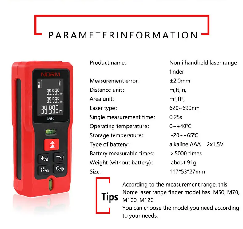 Wholesale 60m Laser Rangefinder Electronic Angle Level Laser Distance Meter