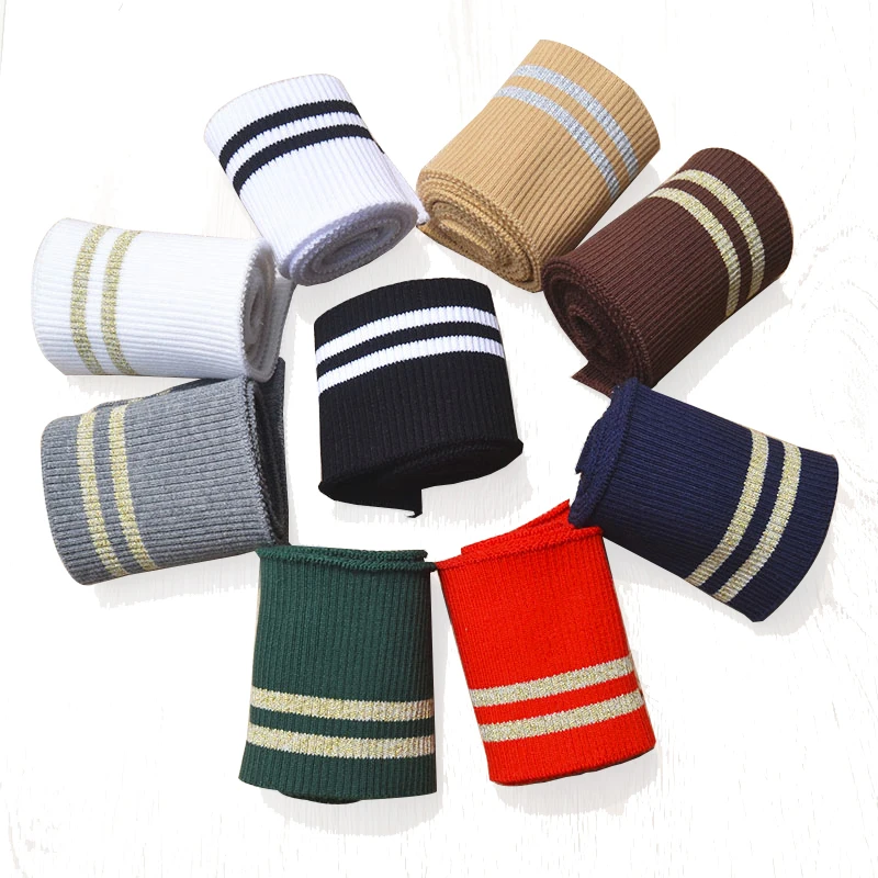 Cotton and Spandex Striped Rib Knit cuff for Down Jacket Clothing Accessories
