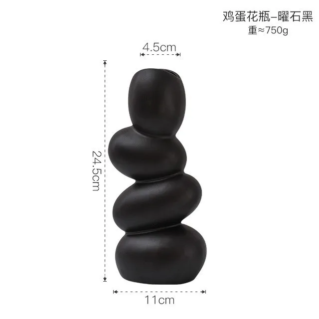 nordic abstract silver plating ceramic vase glazed dinosaur egg stacking dried flower arrangement for home table wedding decor