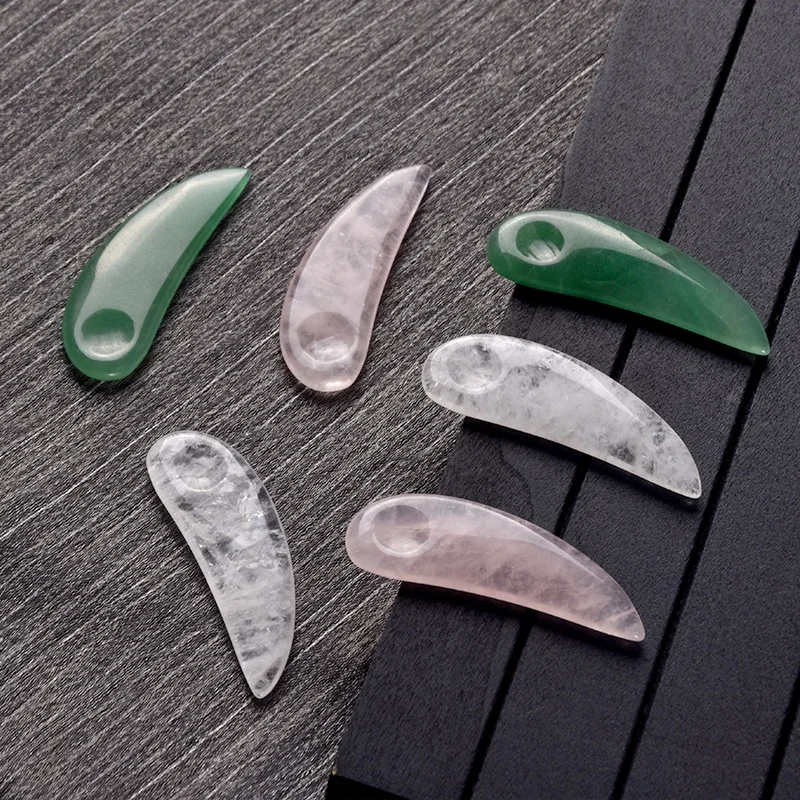 Hot Selling Gua Sha Spoon Personal Care White Green Pink Makeup Spatula Custom Natural Rose Quartz Jade Facial Cosmetic Spatula