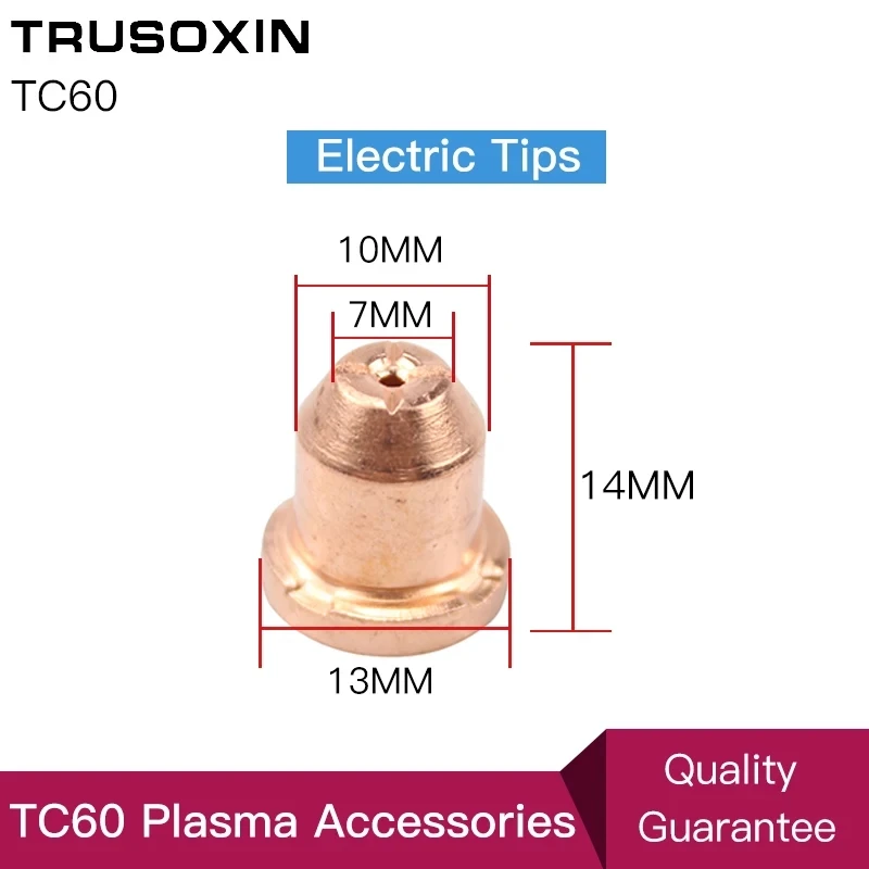 10pcs Inverter DC Plasma Cutter Accessories/Cutting Consumables 60A TC60 Plasma Cutting Gun/Cutting Torch Electrodes and Tips