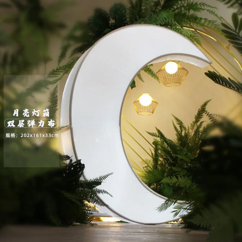 Wedding Moon Arch Party Backdrop Stand Metal Iron Arch Home Decor Flowers Crescent Background Decoration