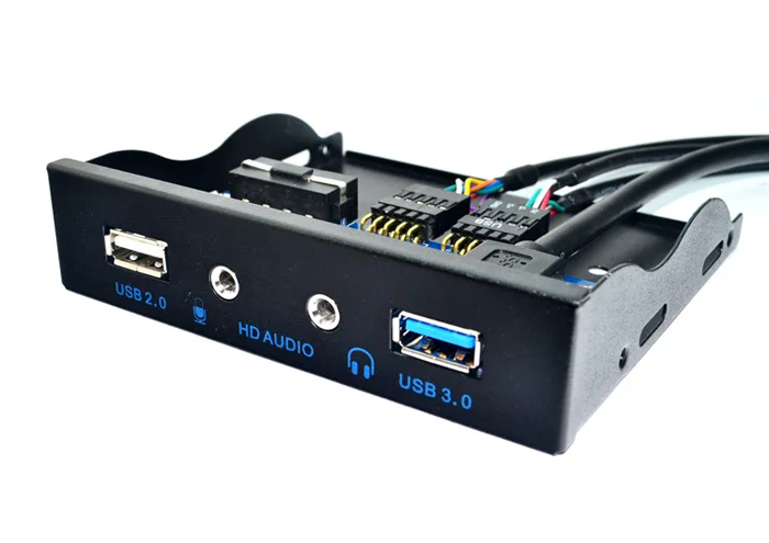 PANTO 3.5 Inch Floppy Drive Bay USB3.0+USB2.0 Hubs+HD Audio Mic 3.5mm PC Front Panel