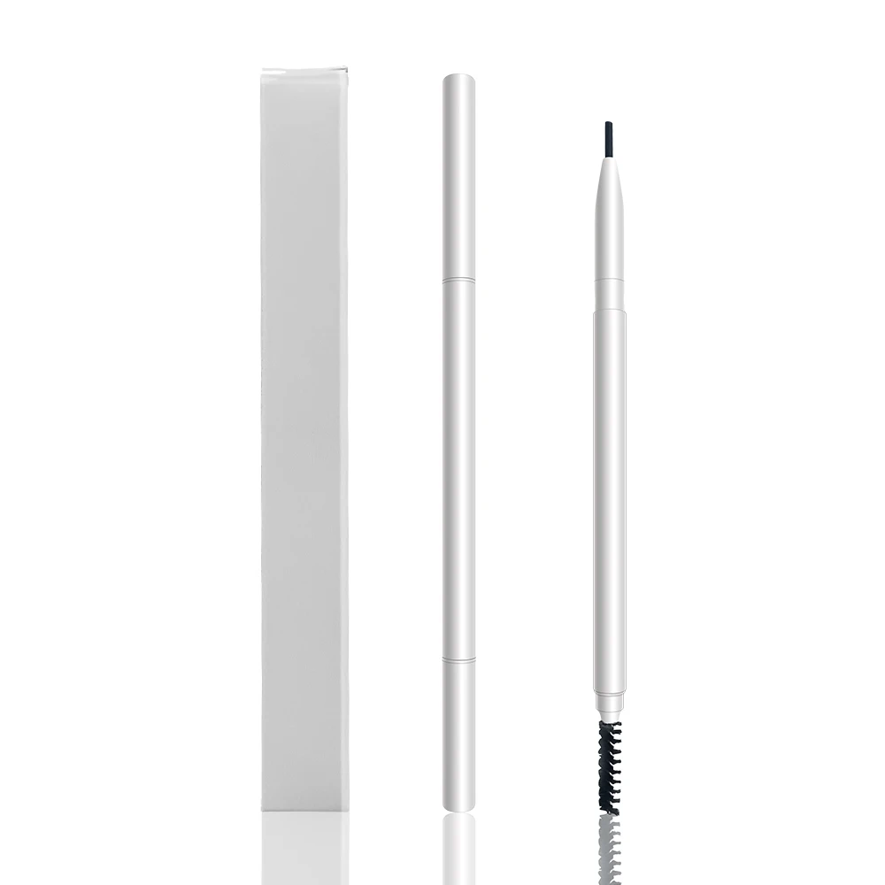 Free Cutting Super Best Thin Slim Eyebrow Private Label Brow Pencil 6 Color Customize Logo Waterproof Eyebrow Pencil White Black