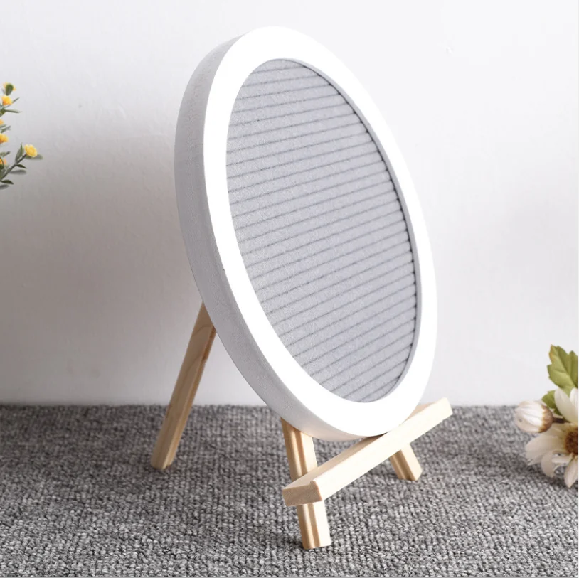 Round Wooden Felt Letter Message Board Oak With Plastic Letters Numbers