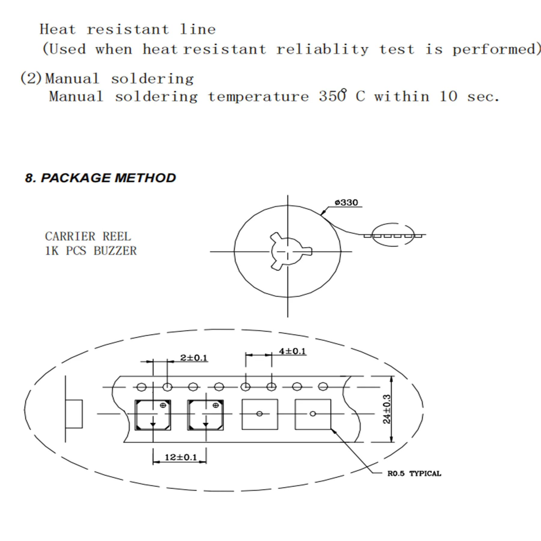 
Hot selling piezo-electronic SMD type buzzer 