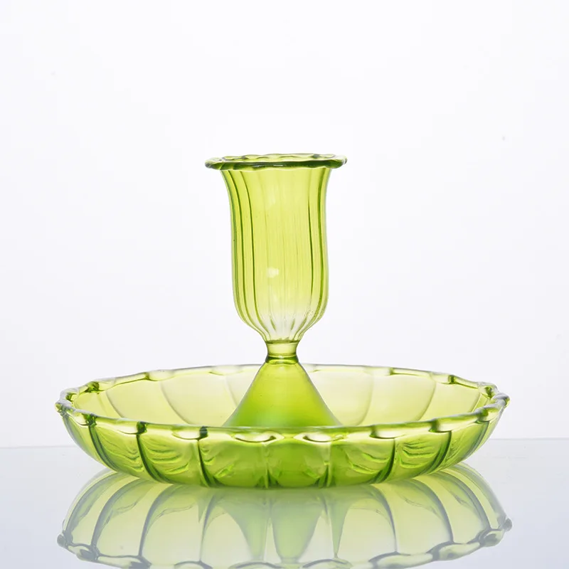 Custom Color Modern High Borosilicate Small Glass Taper Candle Holder Packaging Included-for Lanterns & Candle Jars