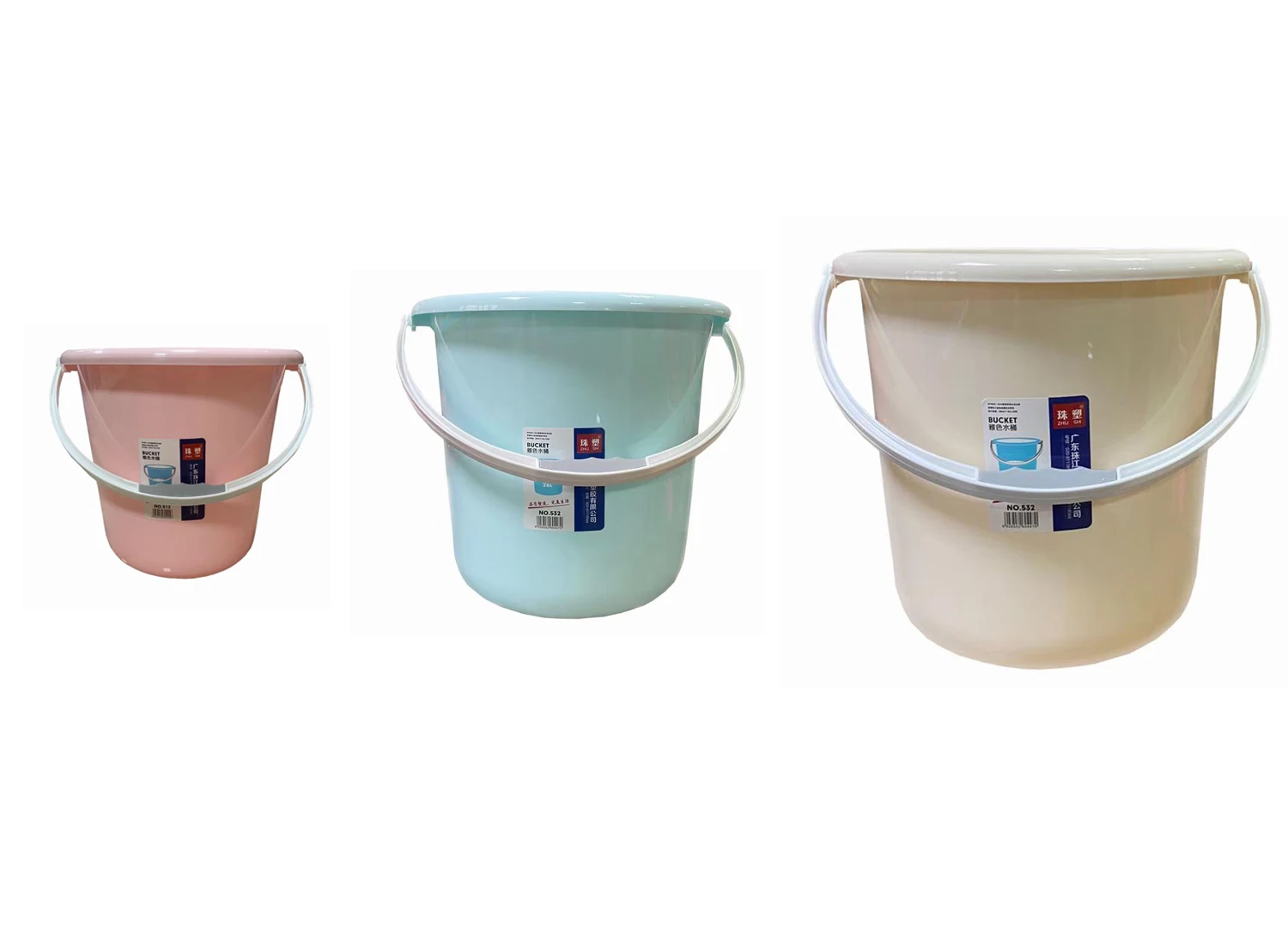 hot sale  manufacturer colorful  plastic round custom  bucket with handle