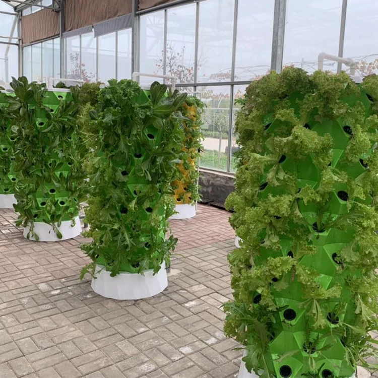 New agricultural greenhouse rotary aeroponic Tower garden vertical hydroponic system for planting Growing Vegetable Towers