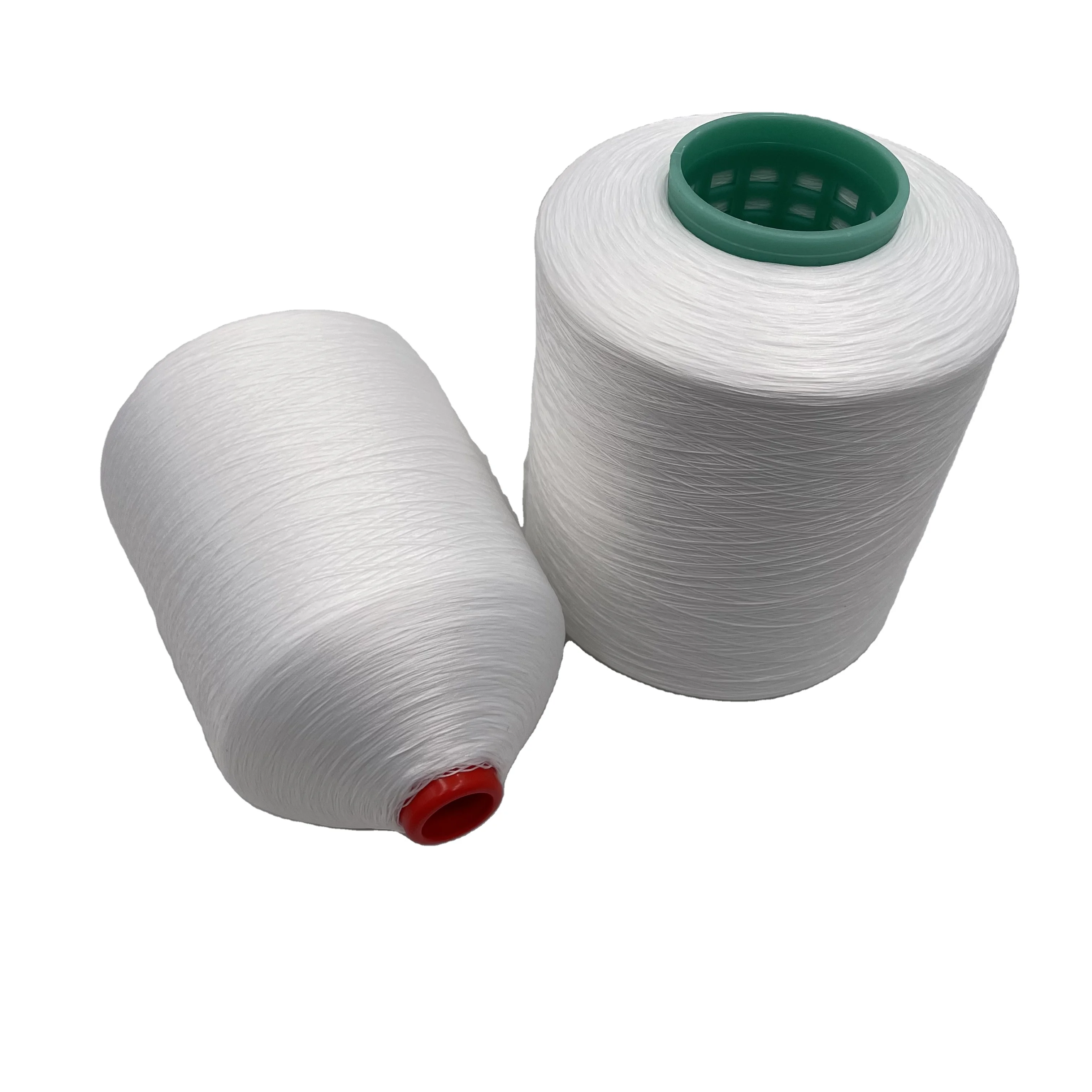 100% Filament Polyester Textured Yarn raw white dope dyed Overlock Sewing Thread