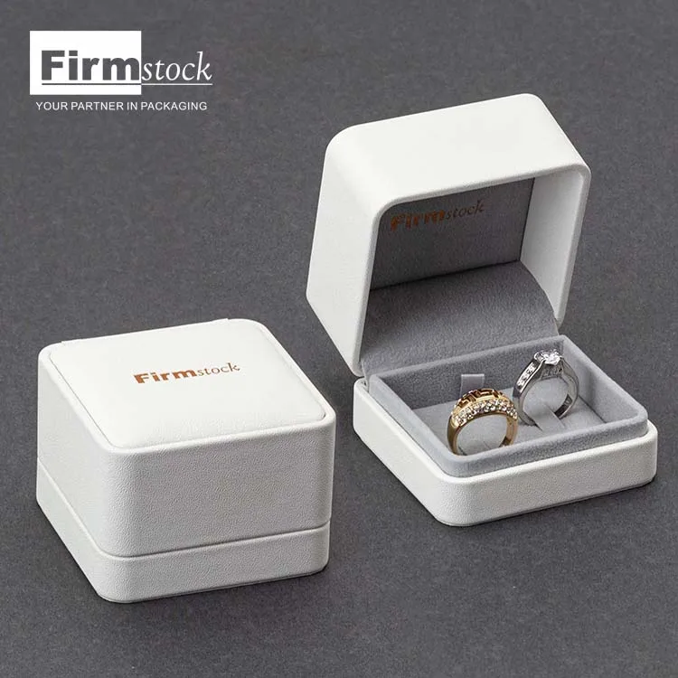 Custom Luxury Engagement Boxes Jewellery Jewelry Leather Packaging Double Wedding Ring Box
