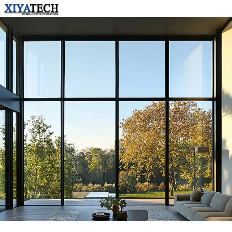 XIYATECH Aluminum Double Tempered Glazing Unitized Glass Curtain Wall System Waterproof Exterior Structural window Wall