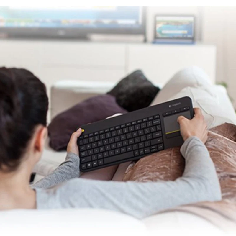 Original Logitech K400 Plus Wireless Touch Keyboard  With Built-In Mti-Touch Touchpad