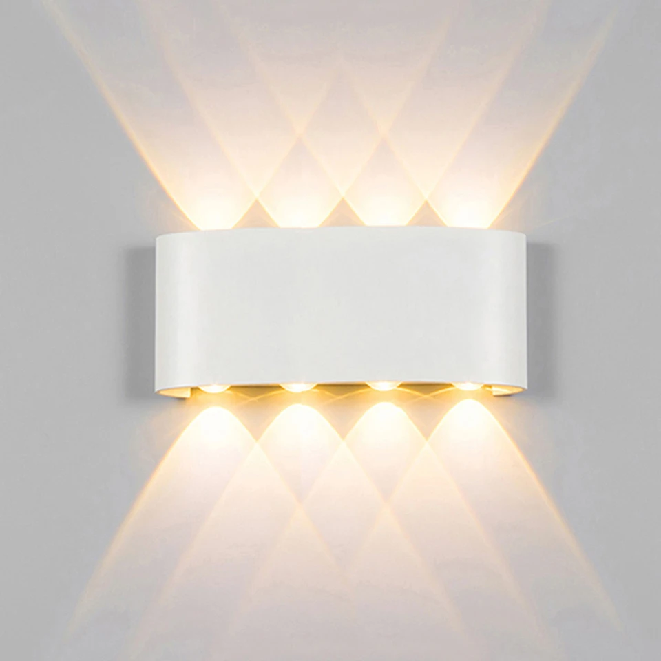 Modern design Led Wall Lamp Waterproof IP65 2w 4w 6w 8w aluminum black white up down light outdoor wall lights