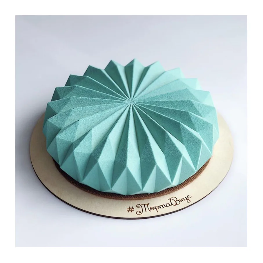 
3D Origami Round Fudge Silicone Mold Cake Decoration Baking Mold Chocolate Cake Handmade Soap Mold 