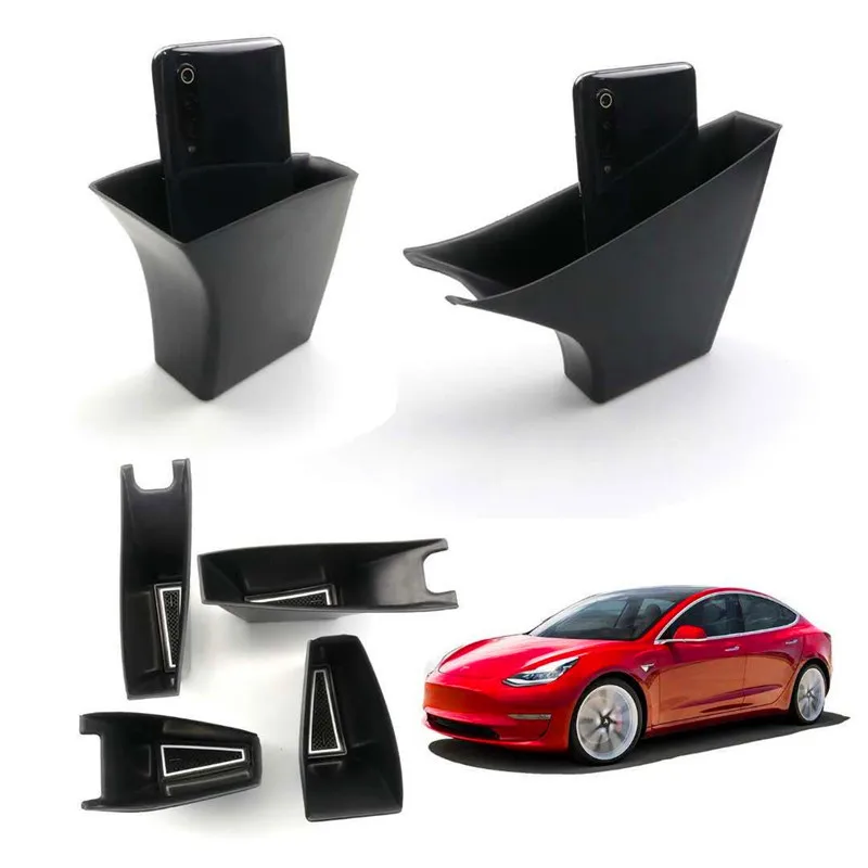car interior accessories 2022 simple ABS Console Pocket Coin Collector Car door Storage Box Organizer for Tesla model 3 (1600516760614)