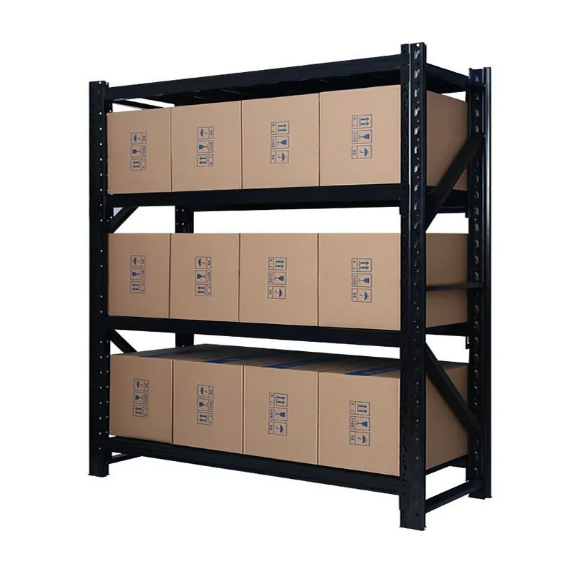 Manufacture Factory 4 layer Powder Coated Supermarket Shelves Metal Heavy Duty Warehouse Storage Rack Shelf garage shelves