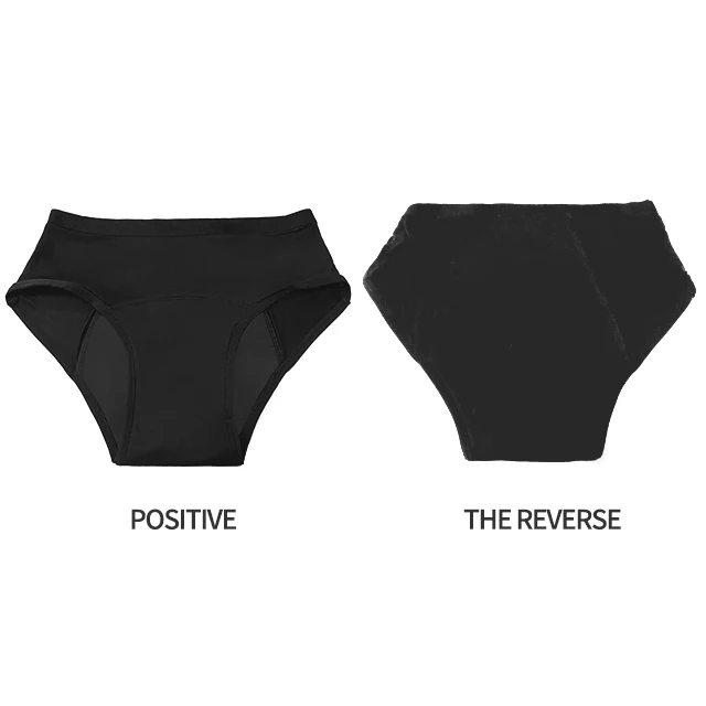 Custom Women Black Physiological  Underwear 4-Layer Bamboo Heavy-Overnight Leak Proof Absorption Menstrual Period Panty Panties