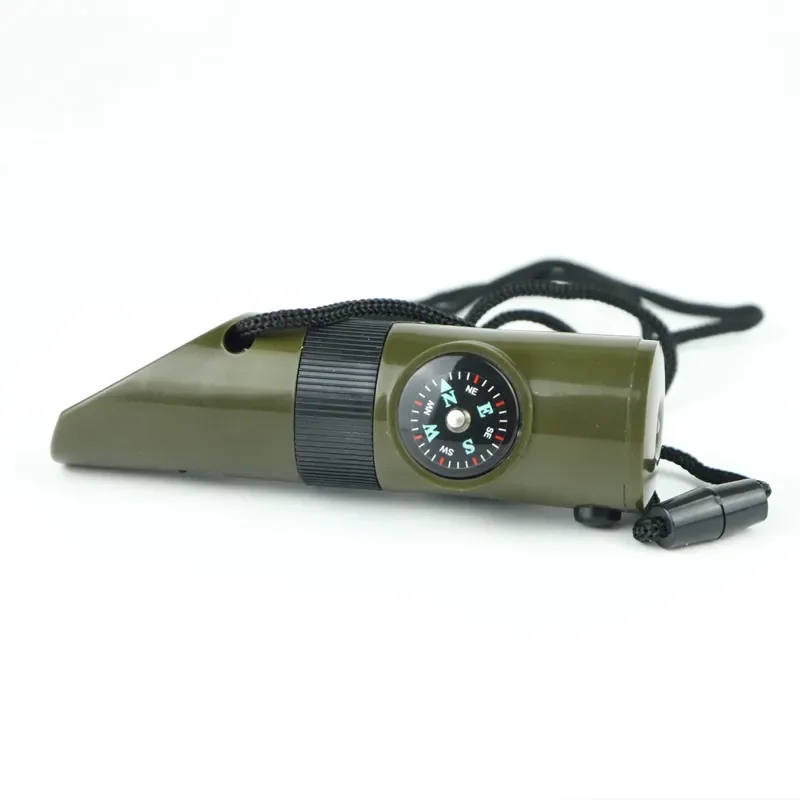 7 in 1 Multi-functional Emergency Survival Whistle Compass Thermometer LED light