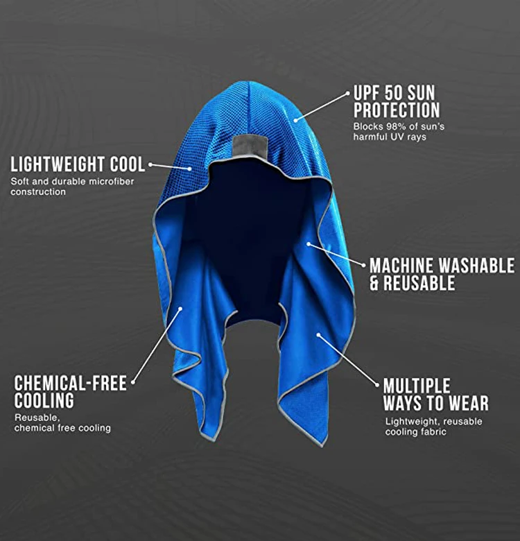 polyester gym sweat sports towel cooling hoodie towel