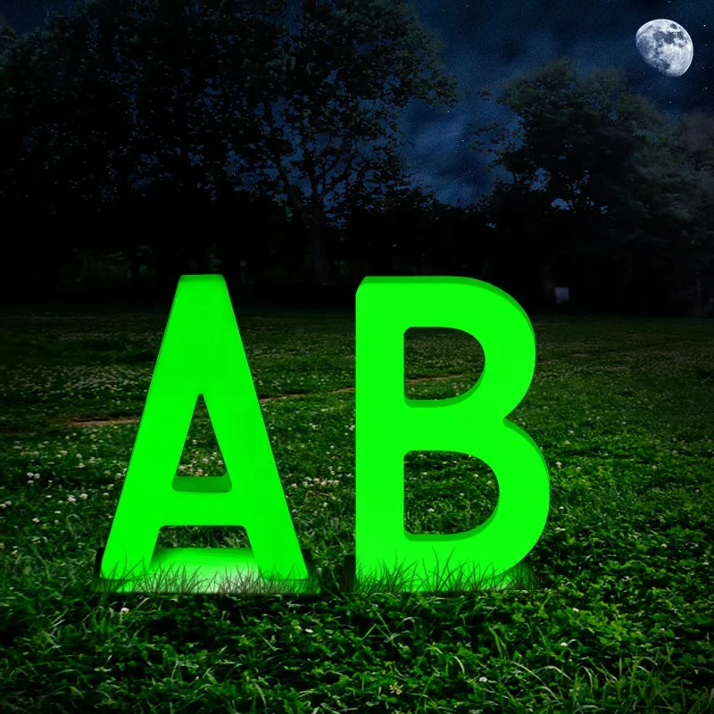 led marquee letters 16 Colors Changing RGB led solar letter lighting Illuminated Pe Plastic For Outdoor Advertising decorative