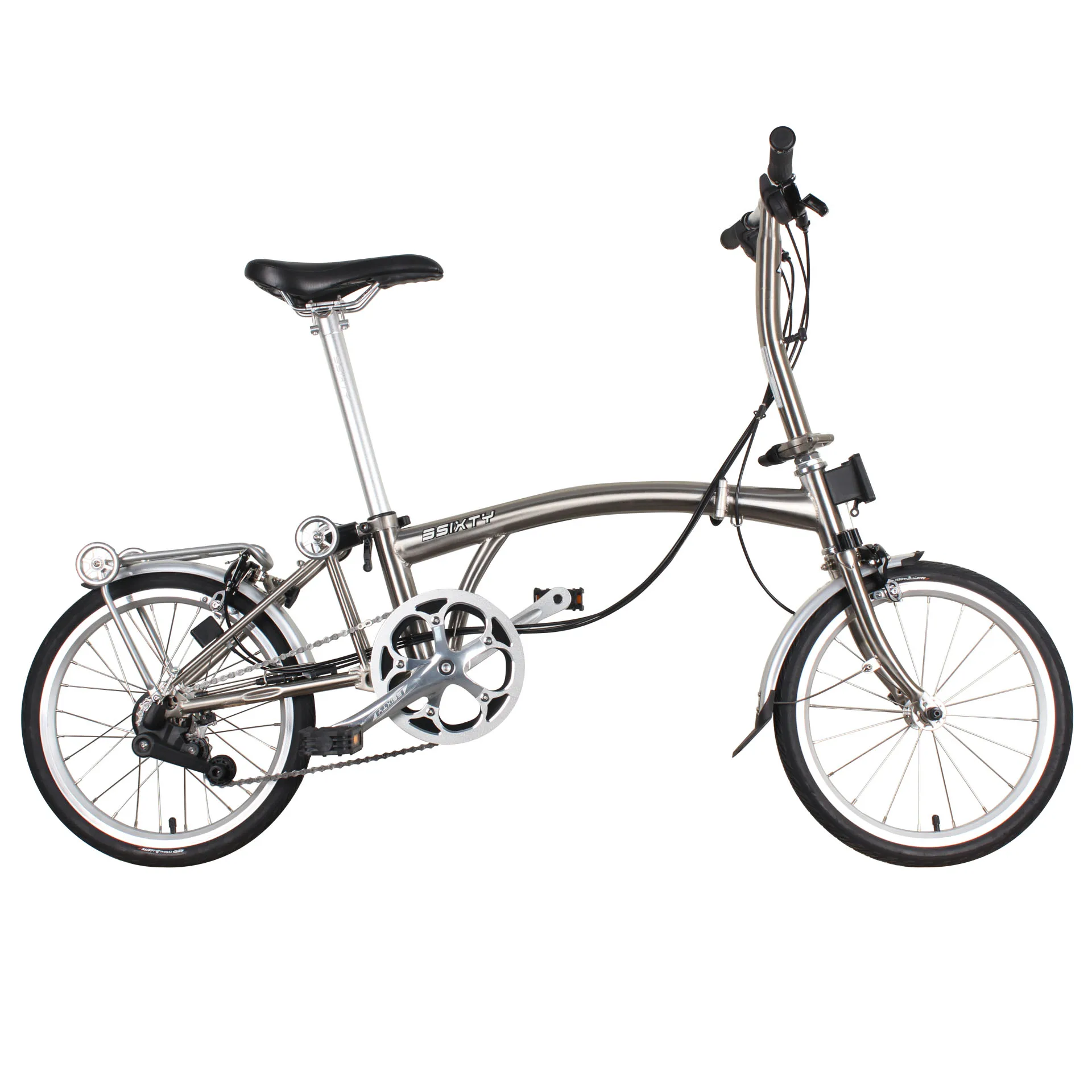 3Sixty Folding Bicycle M-Bar S6  adult fold bike Electro Silver