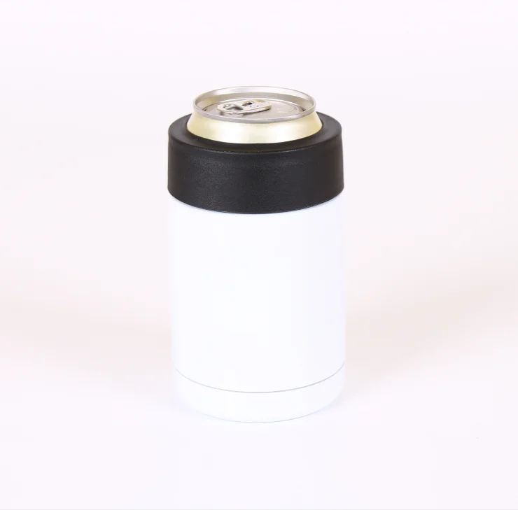 12 OZ Sublimation Blanks Can Insulator White Stainless Steel Can Cooler Beer Holder Sublimation Print