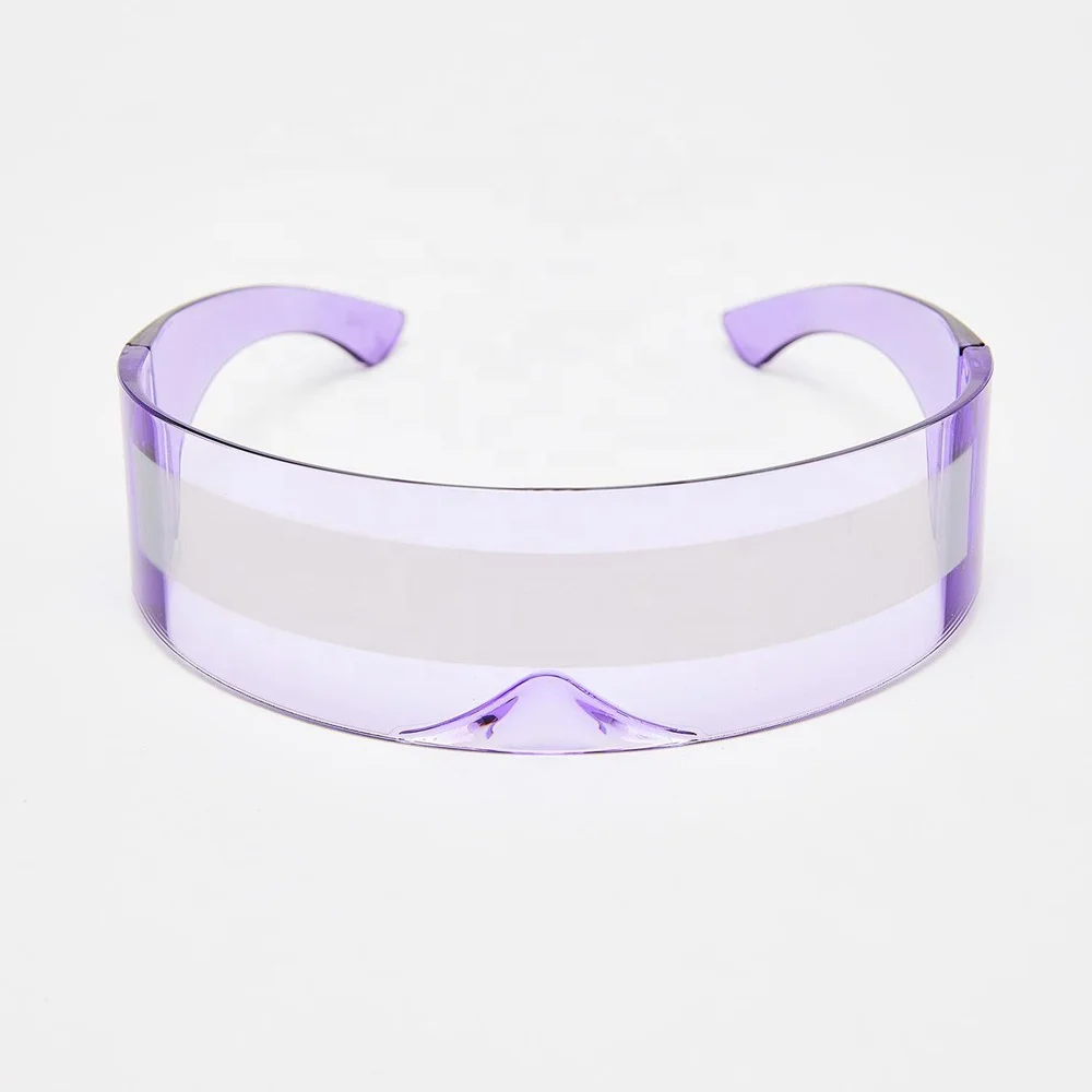 Factory direct sale Purple Mirror Futuristic Shield Sunglasses visor Deal Glasses