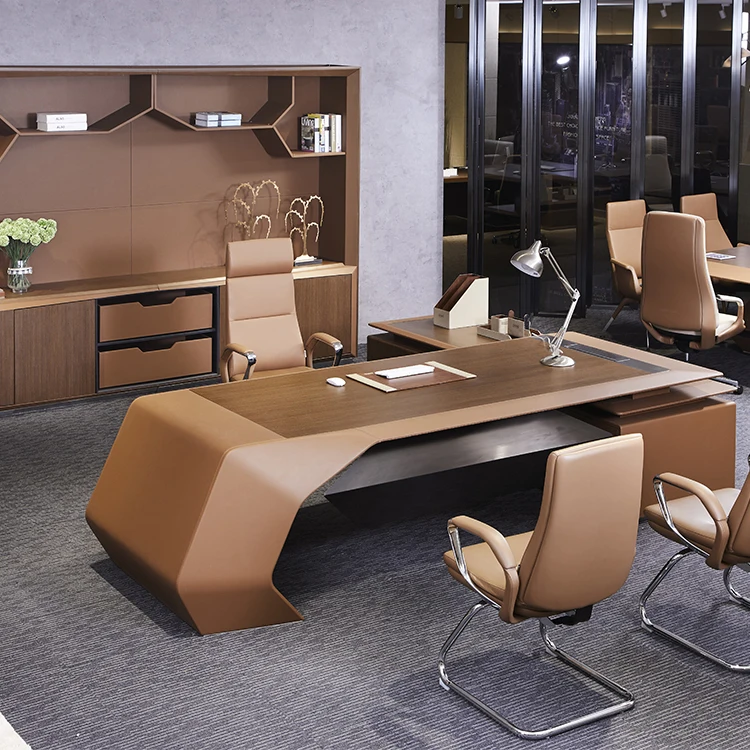 Luxury Executive Office Desk and Chair High End Office Table CEO Boss Big Table Office  H-02