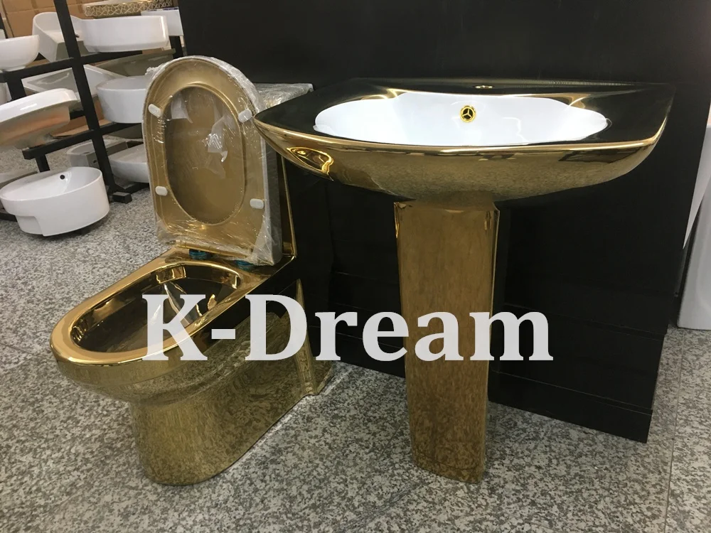 Горячая Распродажа KD-03GPB золотой туалетный набор, сантехника для ванной комнаты Золотой цвет туалетной золото wc Туалет