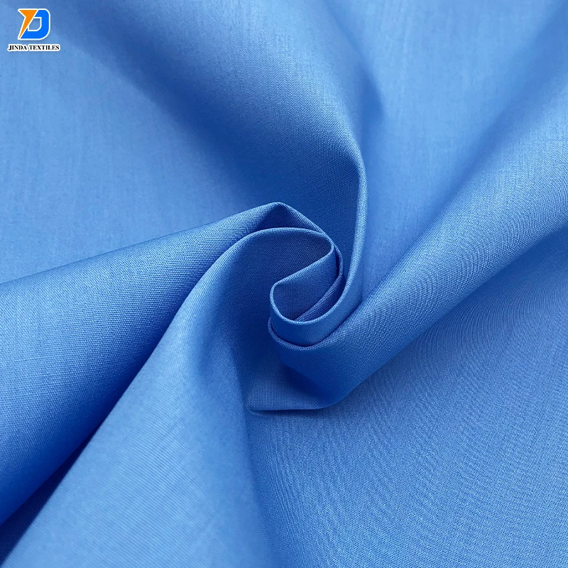 Jinda Textiles 100% cotton combed Ring Spun mini twill fabric with solid colors 155gsm for shirting uniform