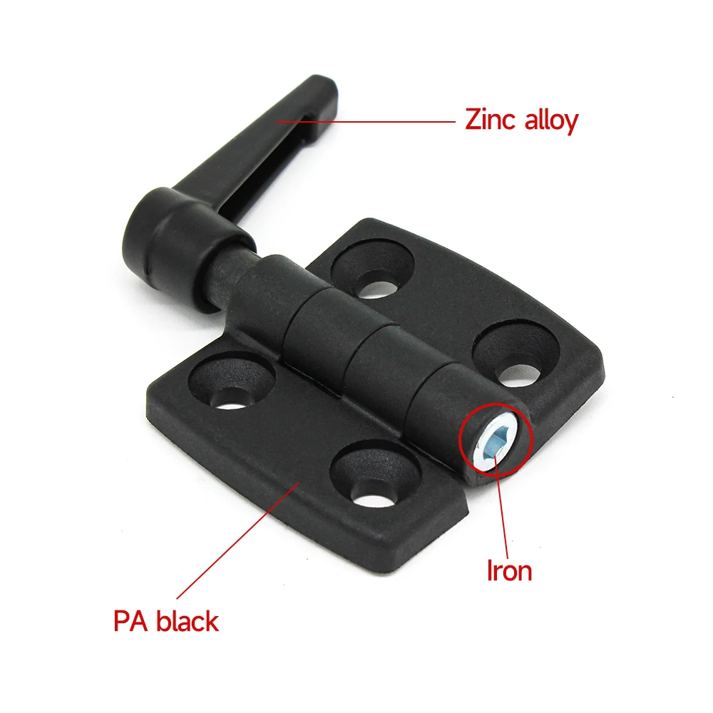 Zinc Alloy Flexible Joint Connector Handle Corner Hinge Adjustable Folding Pivot Butt Door Hinge with Lock Handle for Profile