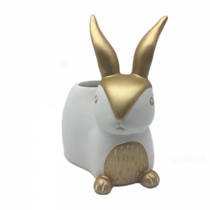 
Wholesale Resin Flower Pot and Planters Cute Animals Rabbit Pot Jardiniere for Table Garden Decoration 