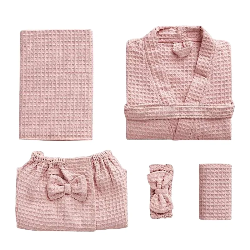 New OEM Waffle robes waffle weave bathrobe for couples SPA bathrobe