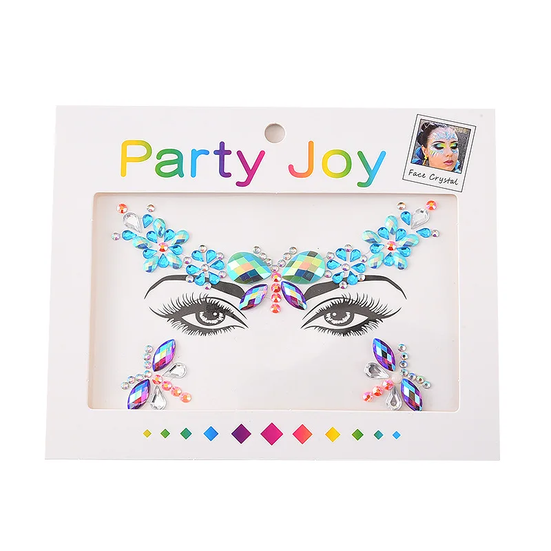 Acrylic Rhinestone Tattoo Face Stickers Face Jewels Tattoo Crystal Tears Gem Tattoo Stickers For Face