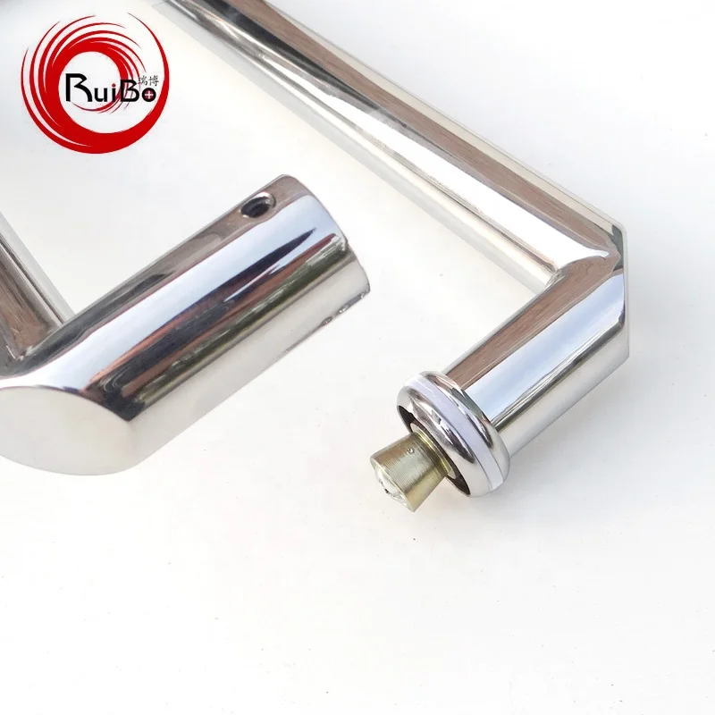 chrome stainless steel round tube D shape shower door handle