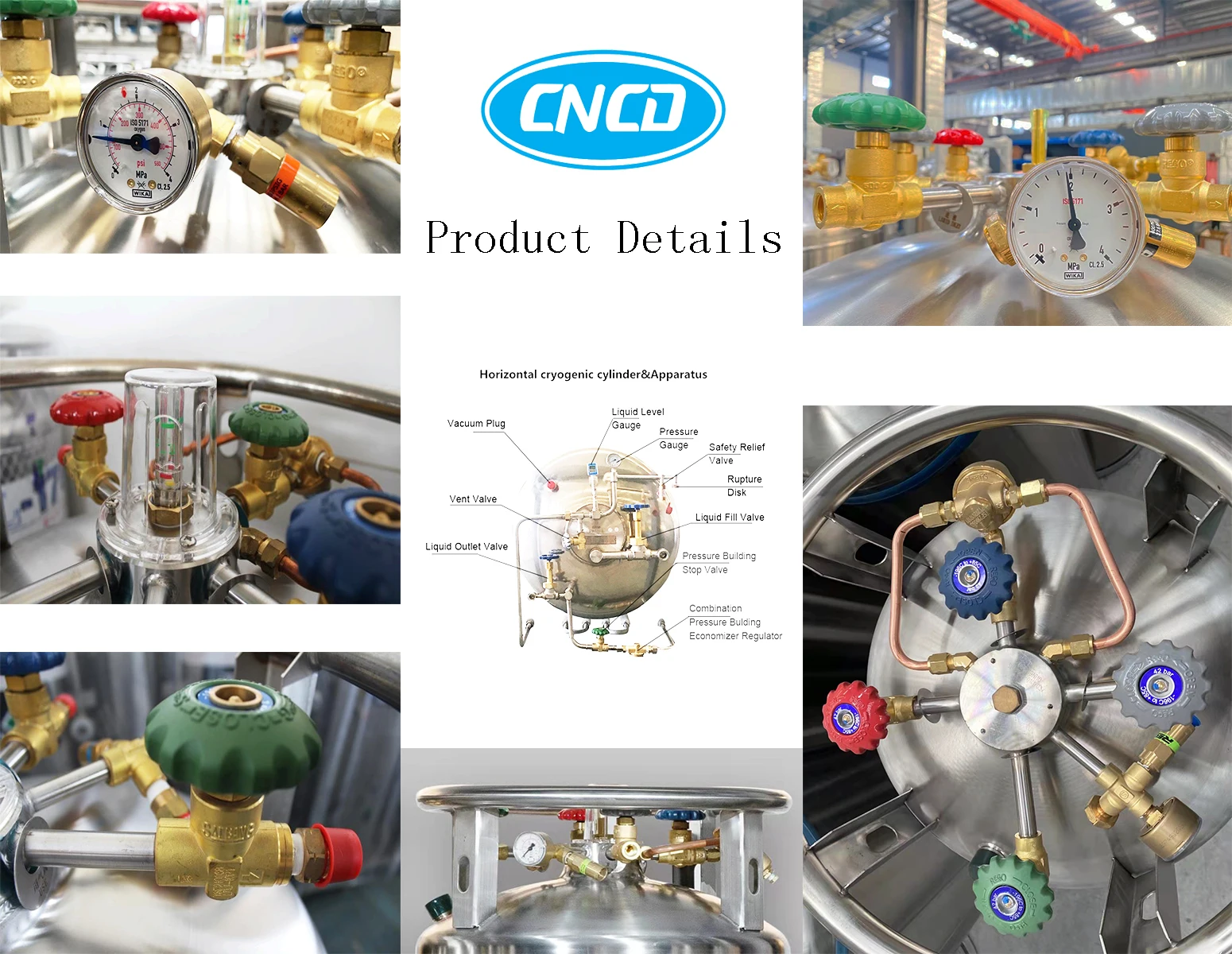 175L 1.4Mpa Cryogenic Liquid Nitrogen Lin Storage Dewar Container For Laser Cutting