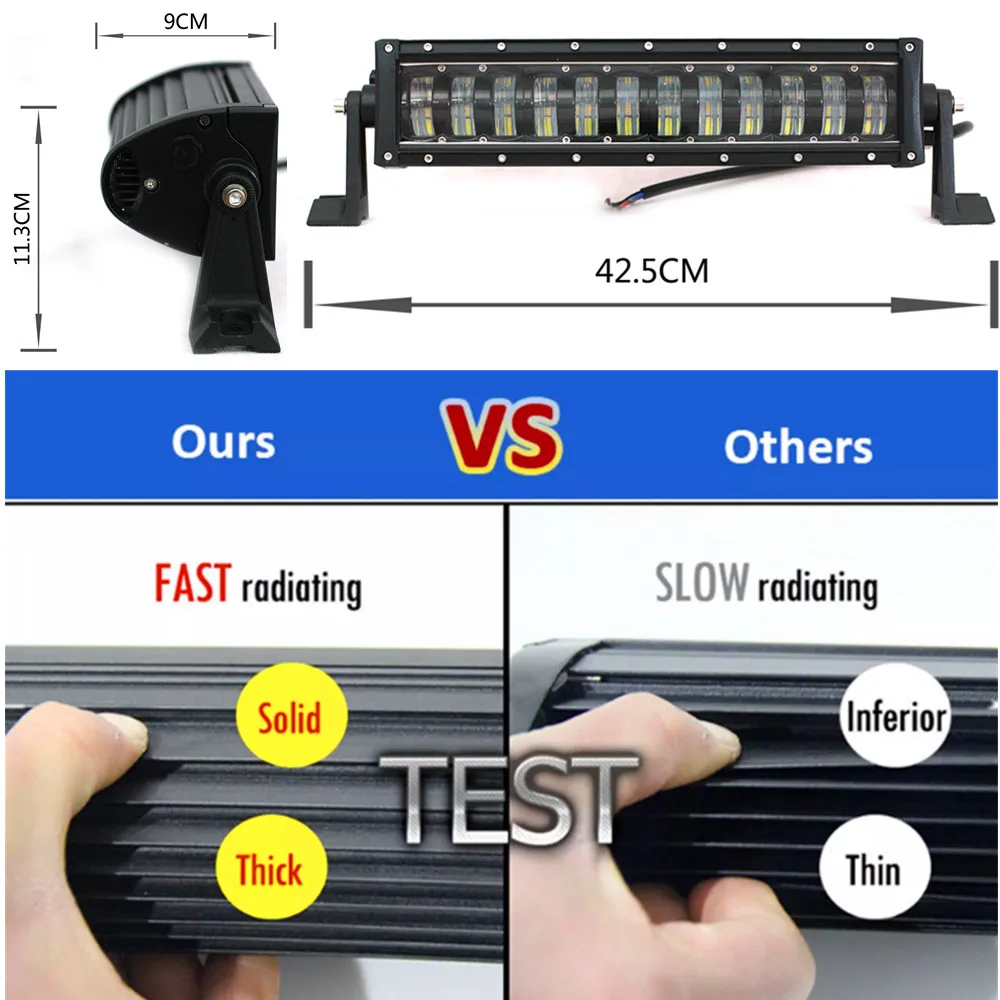 
2020 new arrival super bright stainless steel bracket 96W truck light 4x4 offroad high low beam 240W car led light bar 